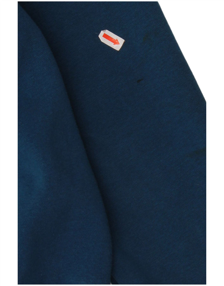 ADIDAS grafisk hættetrøje med lynlås til kvinder UK 10 Lille blå bomuld