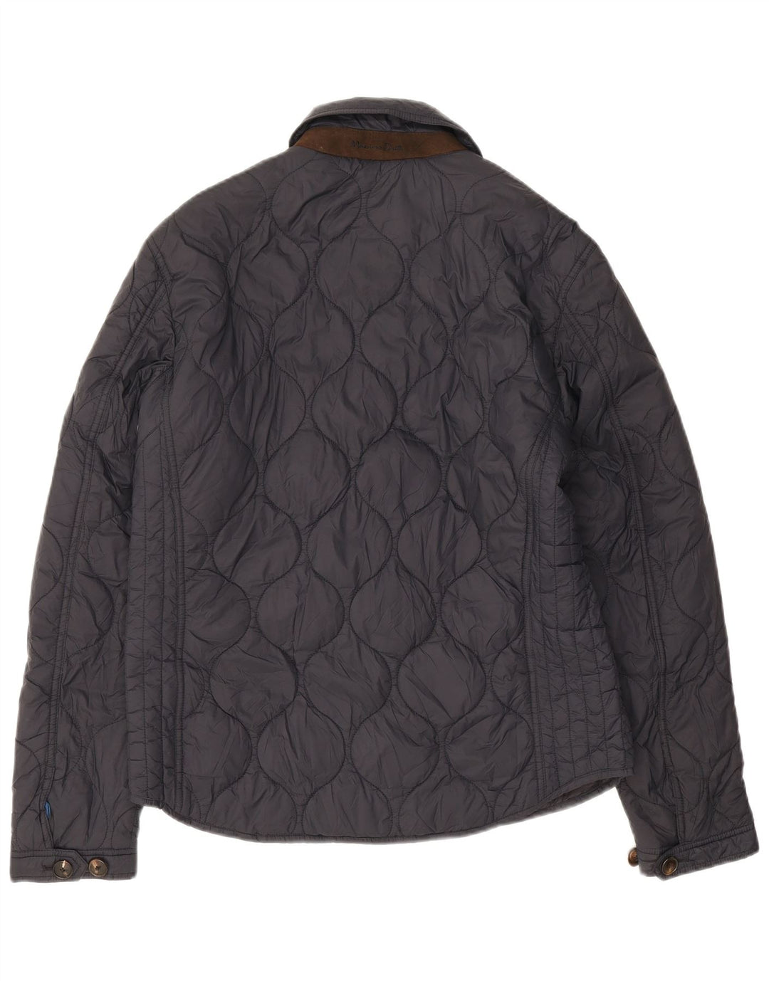 Massimo Dutti Herre quiltet jakke UK 40 Large Navy Blue Nylon