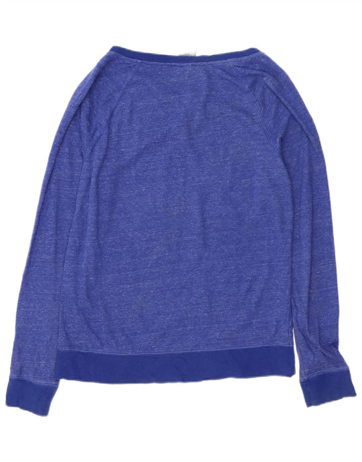 CHAMPION Dame Sweatshirt Jumper UK 14 Medium Blue Flecked Bomuld