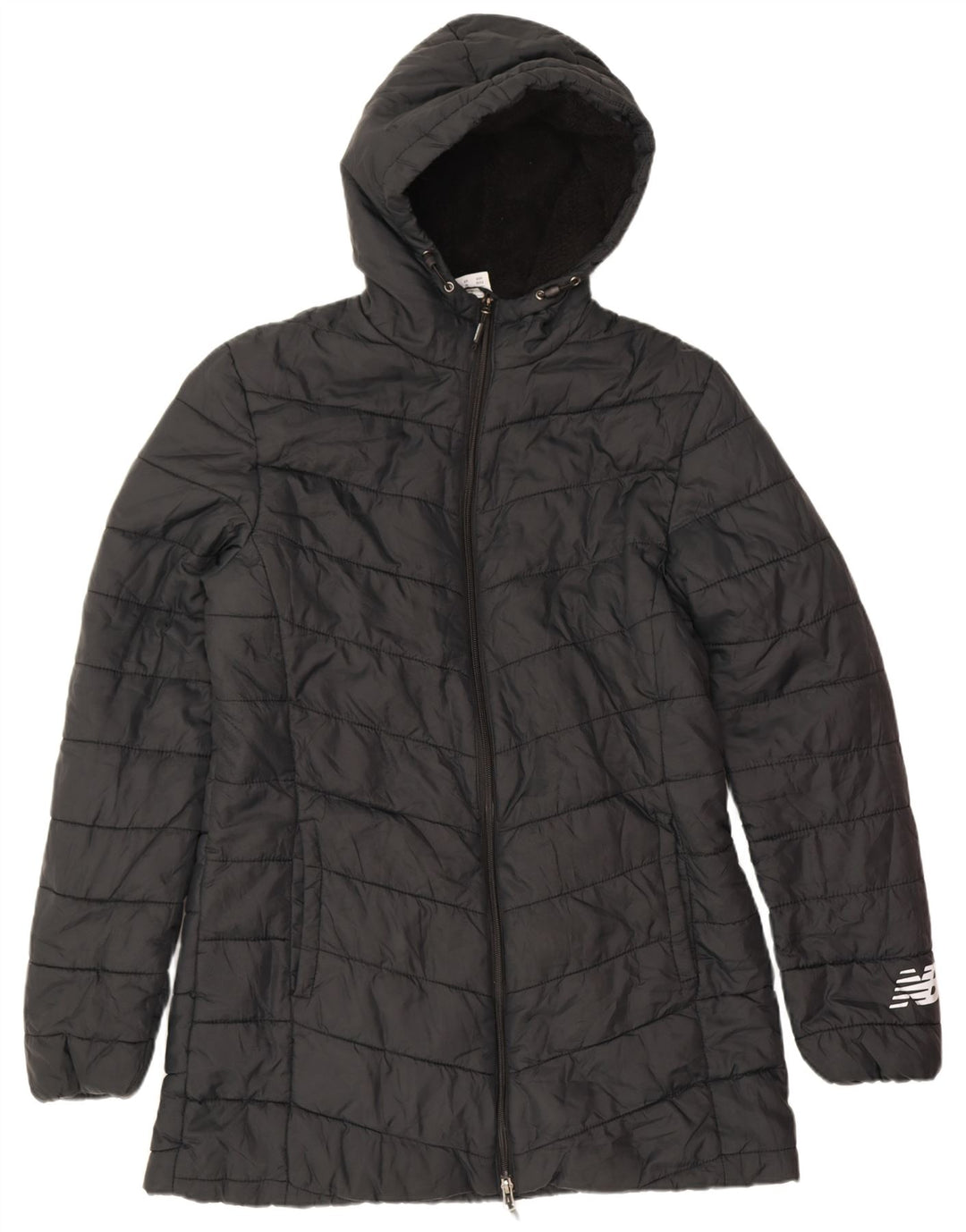 New Balance Herre hættepolstret frakke UK 12 Medium Sort Polyester
