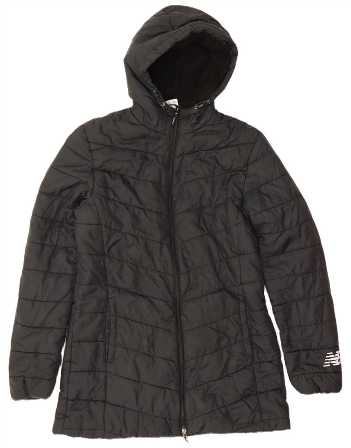 New Balance Herre hættepolstret frakke UK 12 Medium Sort Polyester