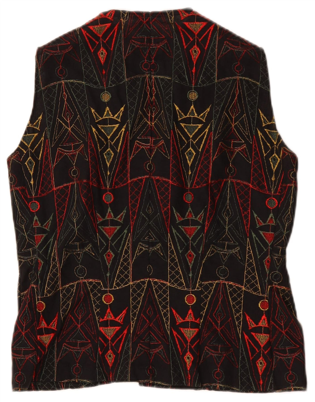 Vintage damevest UK 12 Medium Black Geometric