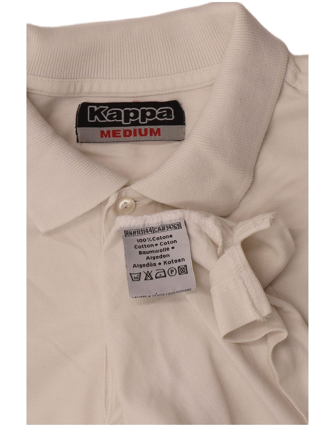 Kappa herre poloshirt Medium hvid bomuld