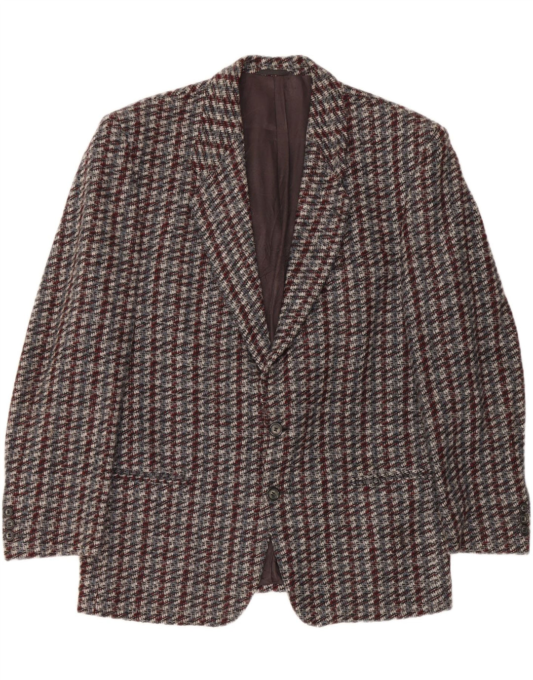 VINTAGE Mens 2 Button Blazer Jacket IT 52 XL Grey Check Vintage Vintage and Second-Hand Vintage from Messina Hembry 