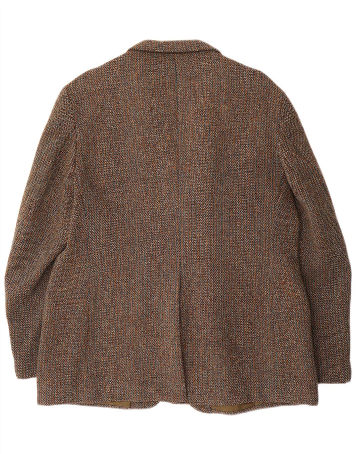 Harris Tweed Herre 3 Button Blazer Jacket UK 40 Large Brown