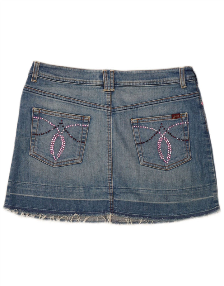 Oasis Dame Mini Denim Nederdel UK 10 Small W32 Blue Cotton