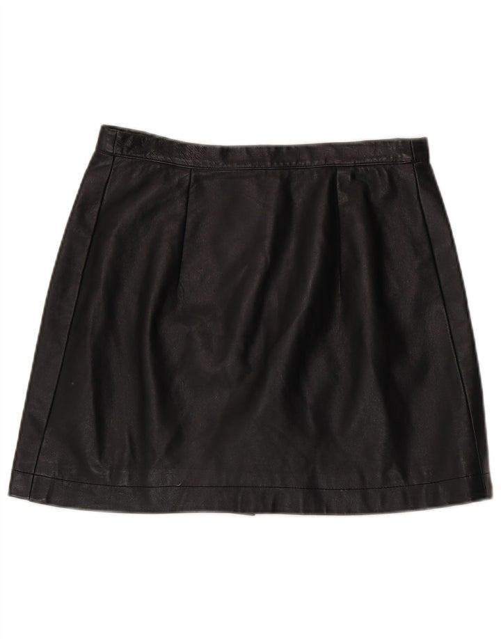 Vintage dame mini læder nederdel W30 Medium Sort