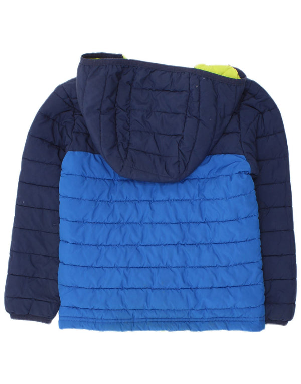 Columbia Boys Polstret jakke med hætte 6-7 år XS Navy Blue Colourblock