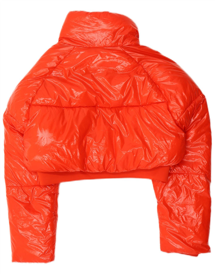 Zara Womens Crop Polstret jakke UK 14 Medium Orange Polyester