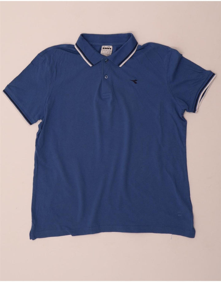DIADORA Poloshirt til mænd XL Blå Bomuld