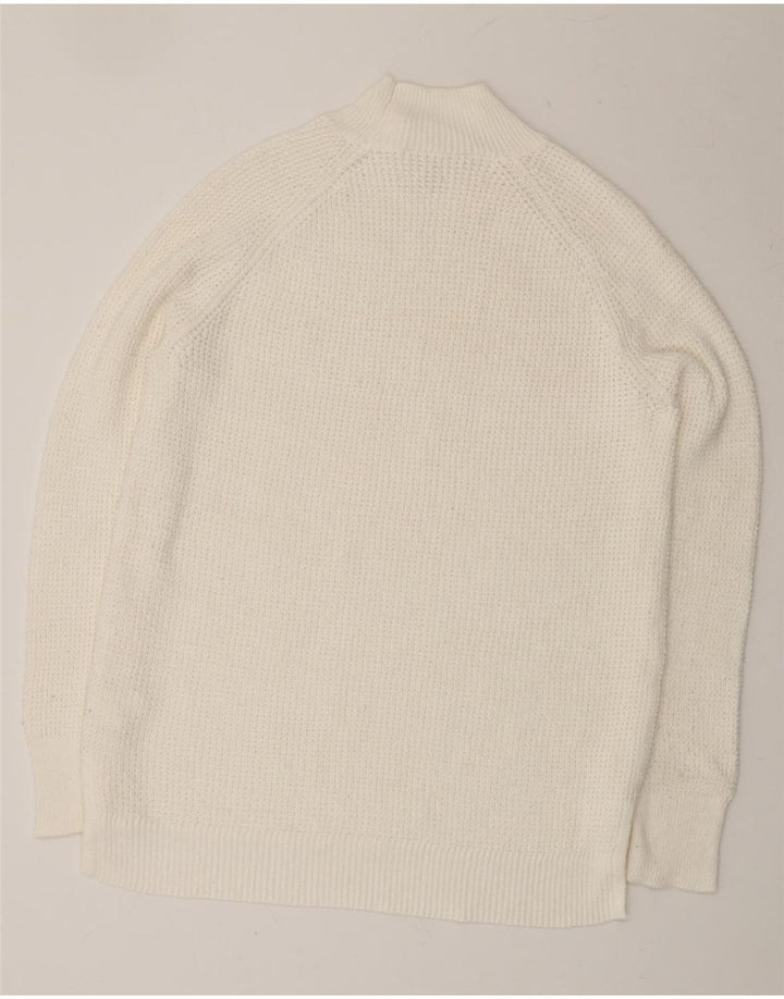 MICHAEL KORS Womens Turtle Neck Jumper Sweater UK 12 Medium White Cotton Vintage Michael Kors and Second-Hand Michael Kors from Messina Hembry 