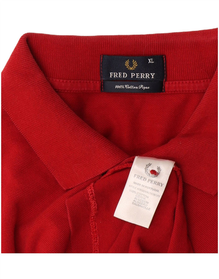 Fred Perry herre poloshirt XL rød bomuld