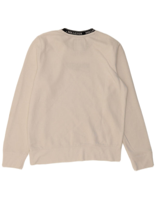 HOLLISTER Grafisk sweatshirt til mænd Medium hvid bomuld