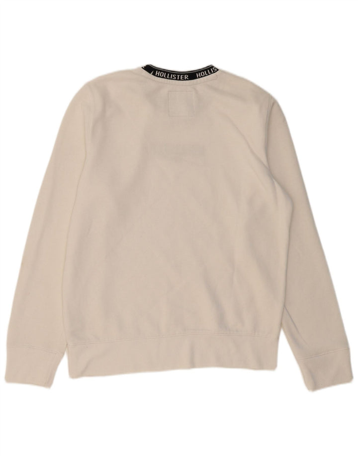 HOLLISTER Grafisk sweatshirt til mænd Medium hvid bomuld
