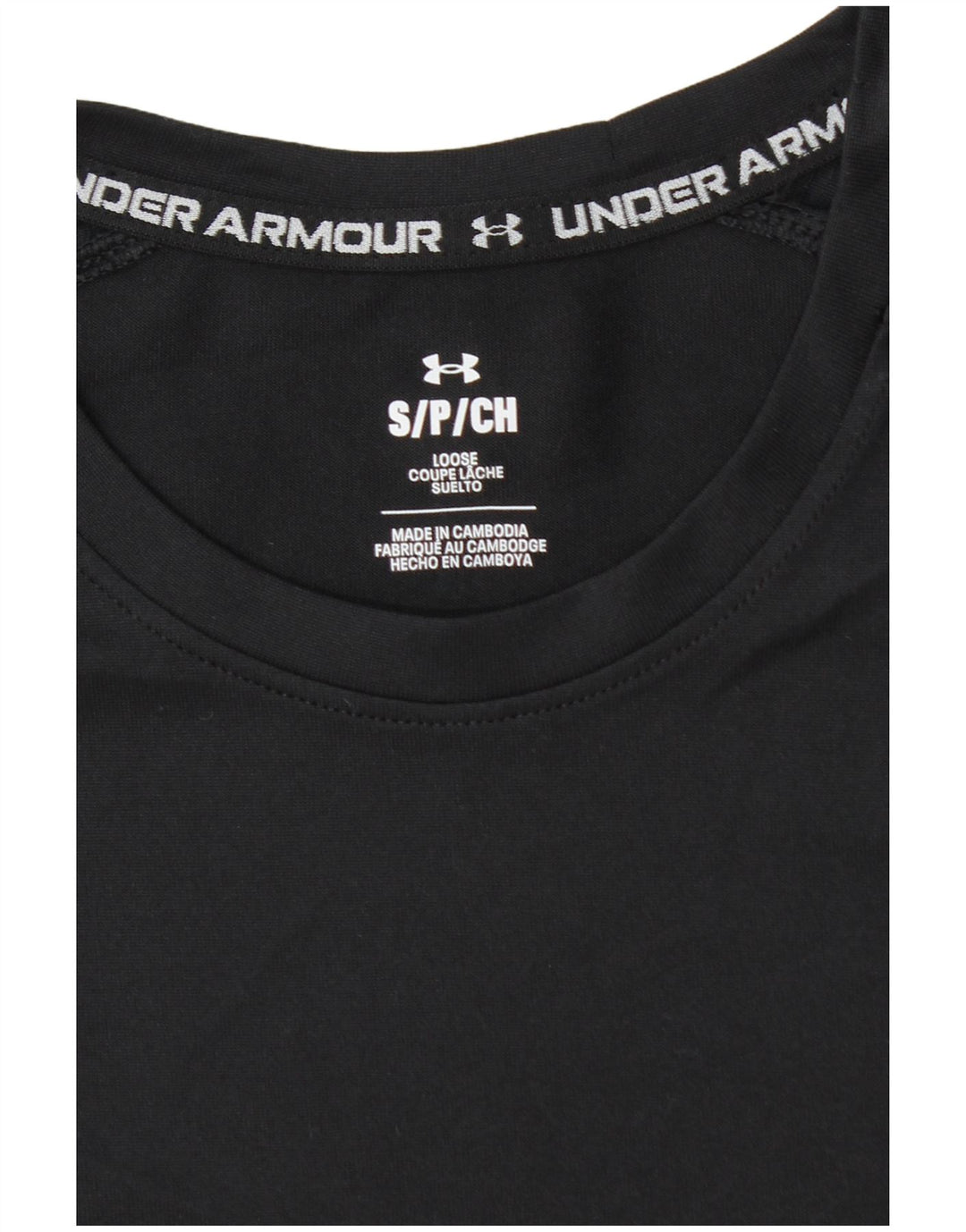 Under Armour Herre T-Shirt Top Lille Sort Colourblock Polyester