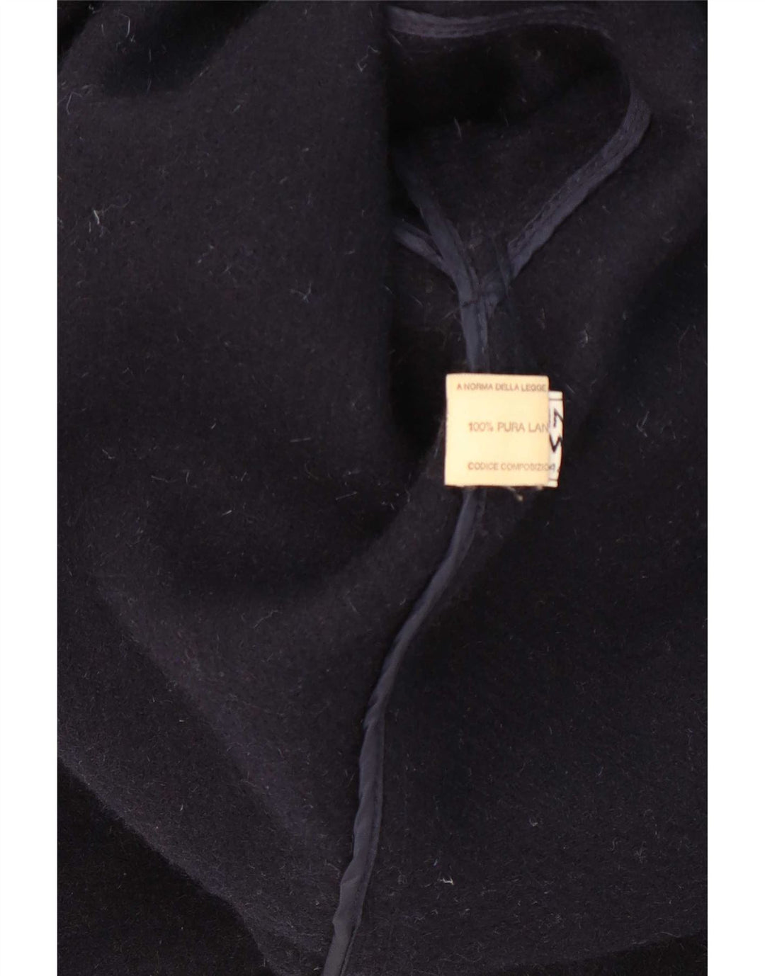 Vintage Herre Hooded Duffel Coat IT 50 Large Navy Blue New Wool