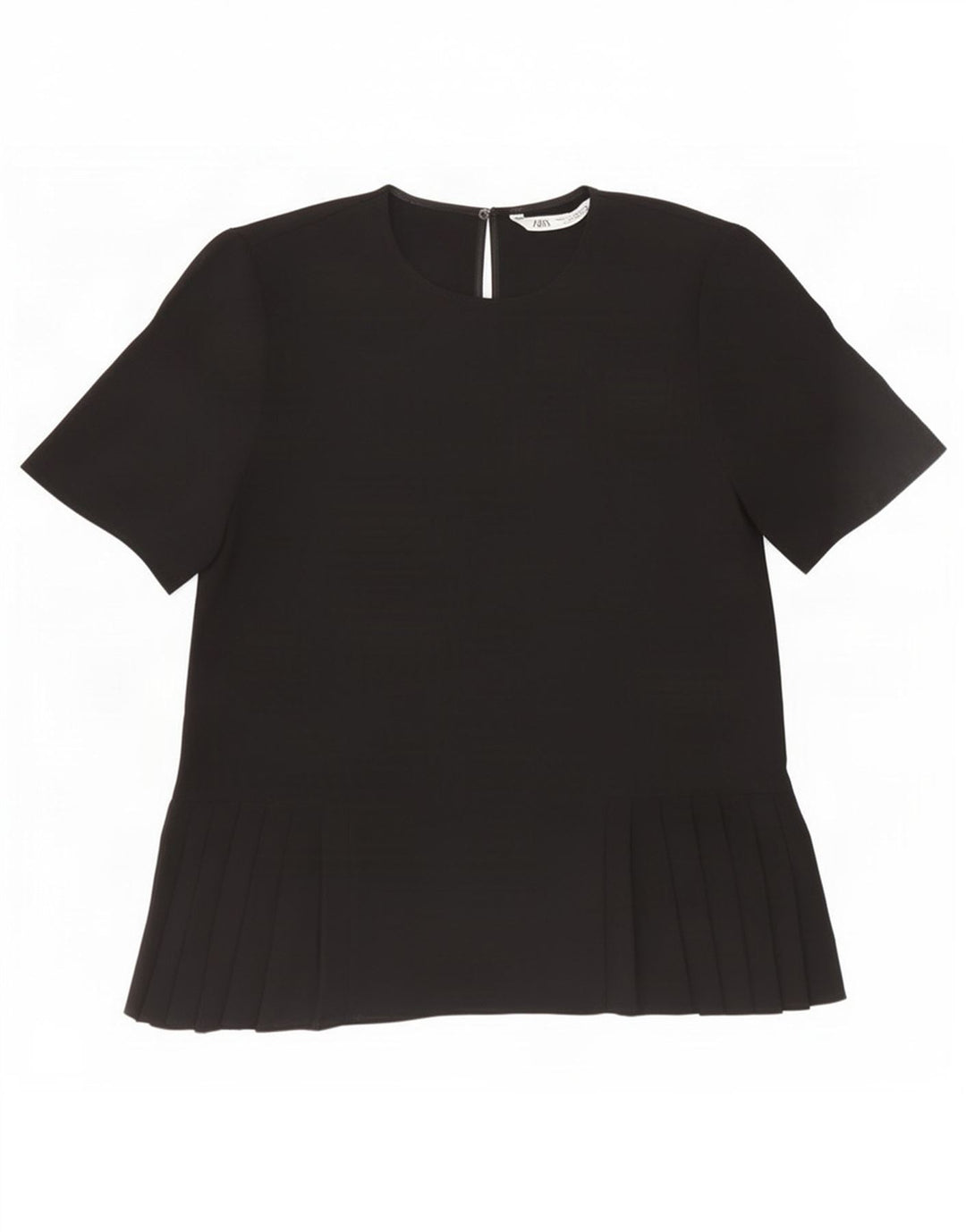 Zara Dame Bluse Top UK 10 Lille Sort