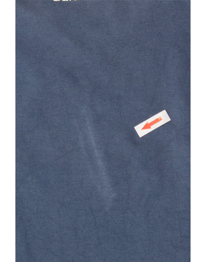 Adidas Grafisk T-shirt top mellemblå bomuld til mænd