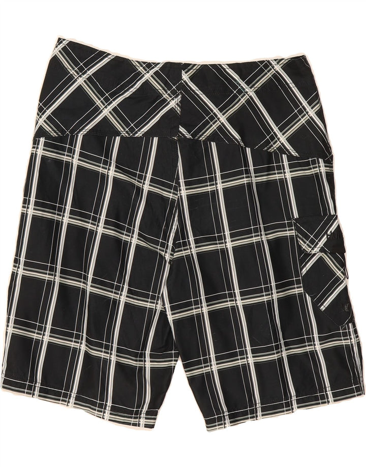 HURLEY Mens Swimming Shorts Large  Black Check Polyester Vintage Hurley and Second-Hand Hurley from Messina Hembry 