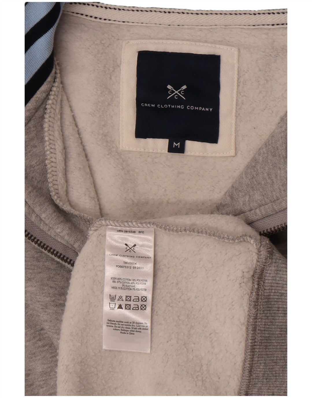Besætningsbeklædning Herre Zip Neck Sweatshirt Jumper Medium Grå Bomuld