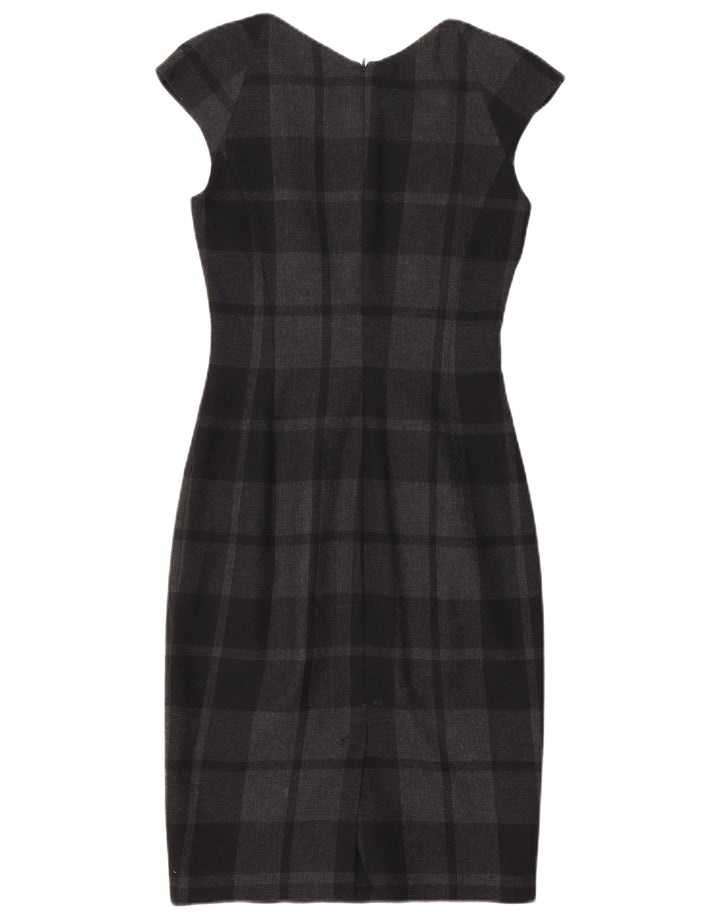 Karen Millen Dame Skede Kjole UK 8 Lille sort ternet polyester
