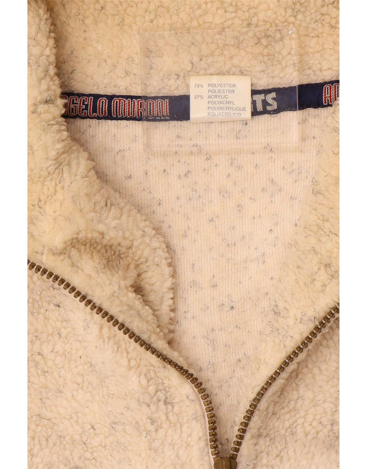 Angelo Muroni Fleece Jumper med lynlås til mænd XL Beige Flecked Polyester