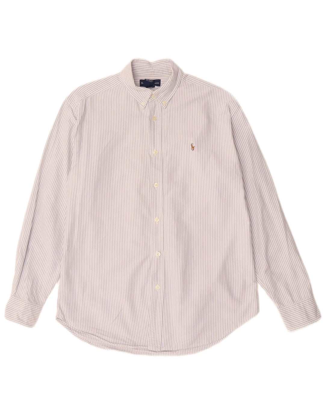 RALPH LAUREN Drengeskjorte 15-16 år Stor blå nålestribet bomuld