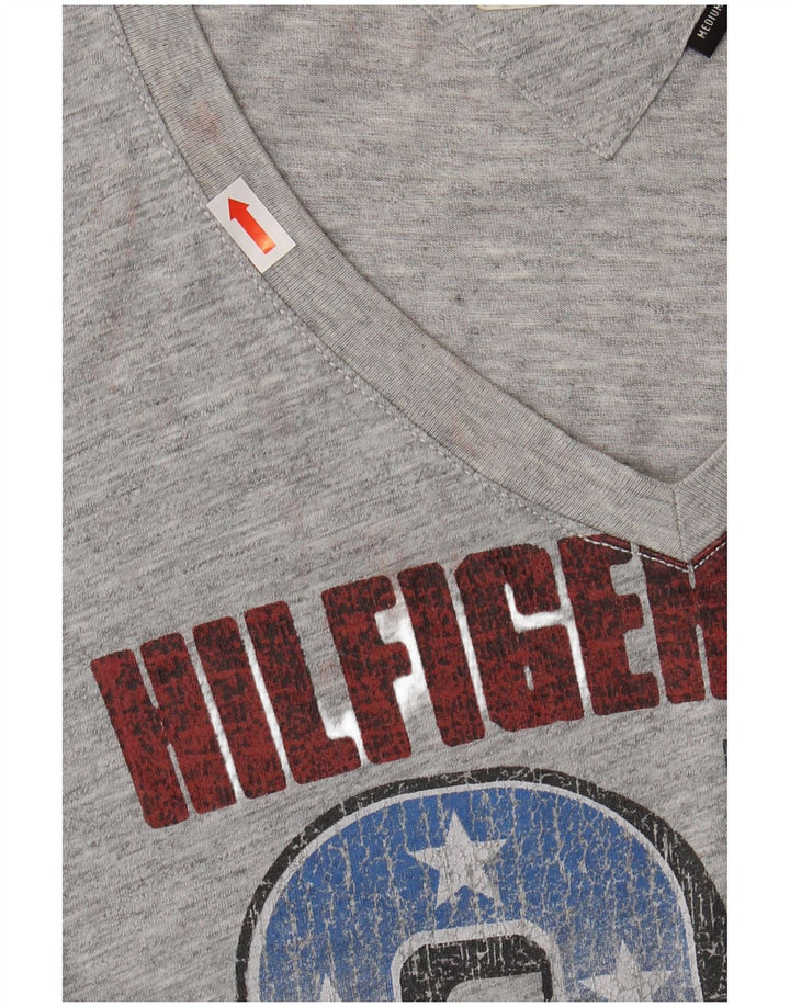 TOMMY HILFIGER Mens Brooklyn Graphic T-Shirt Top Medium Grey Polyester
