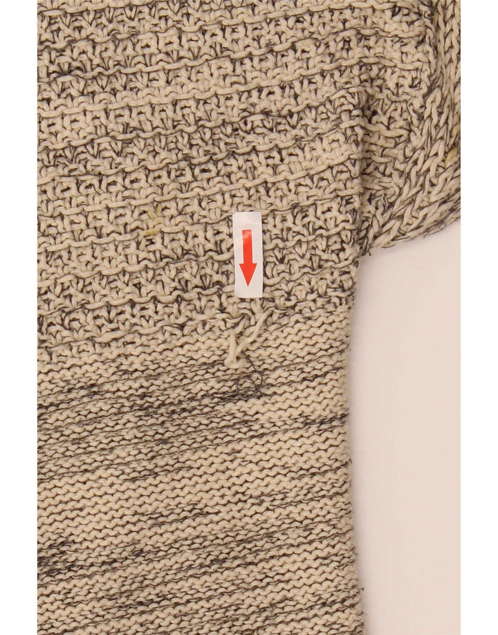 Zara Dame Oversized Poncho Cardigan Sweater UK 14 Medium Beige Bomuld