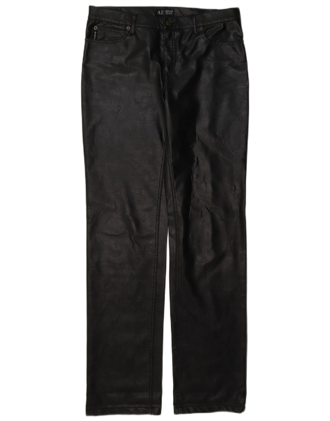 Armani Dame Læderbukser W30 L35 Sort