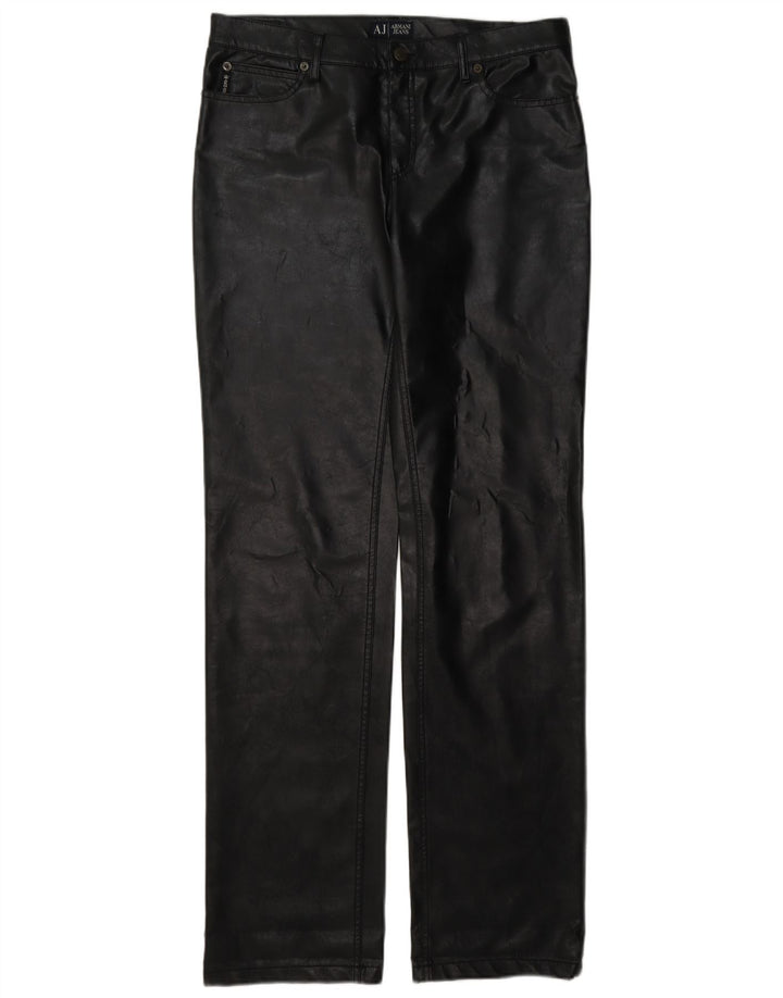 Armani Dame Læderbukser W30 L35 Sort