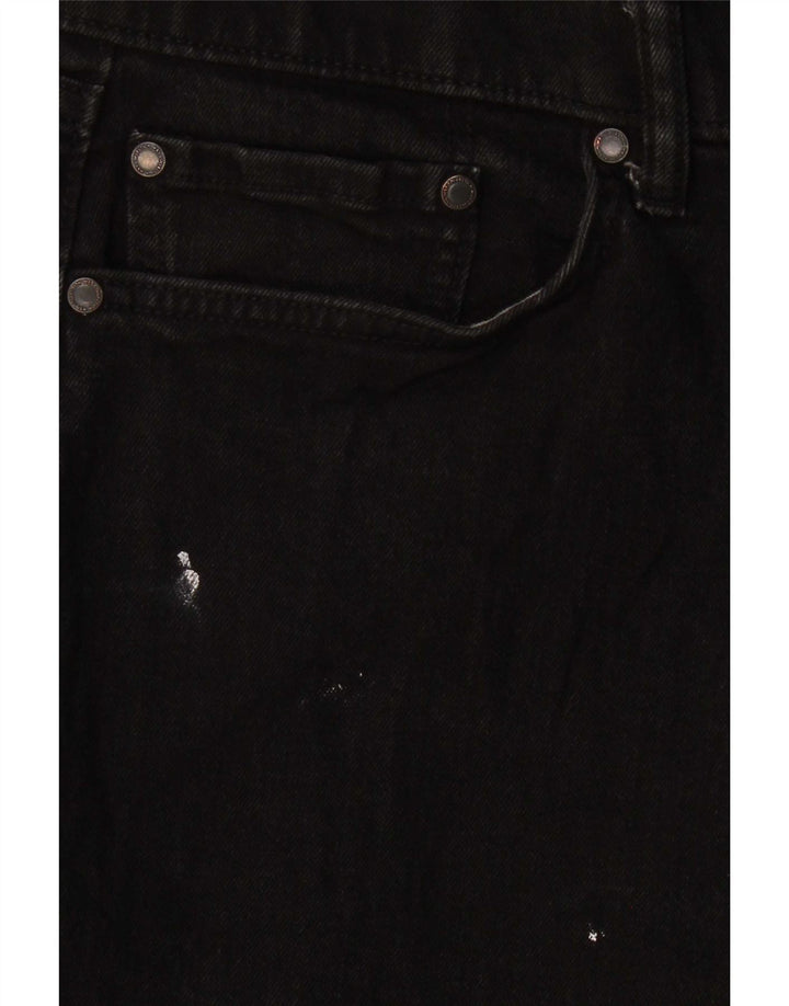 Marks & Spencer Herre Regular Straight Jeans W34 L31 Sort Bomuld