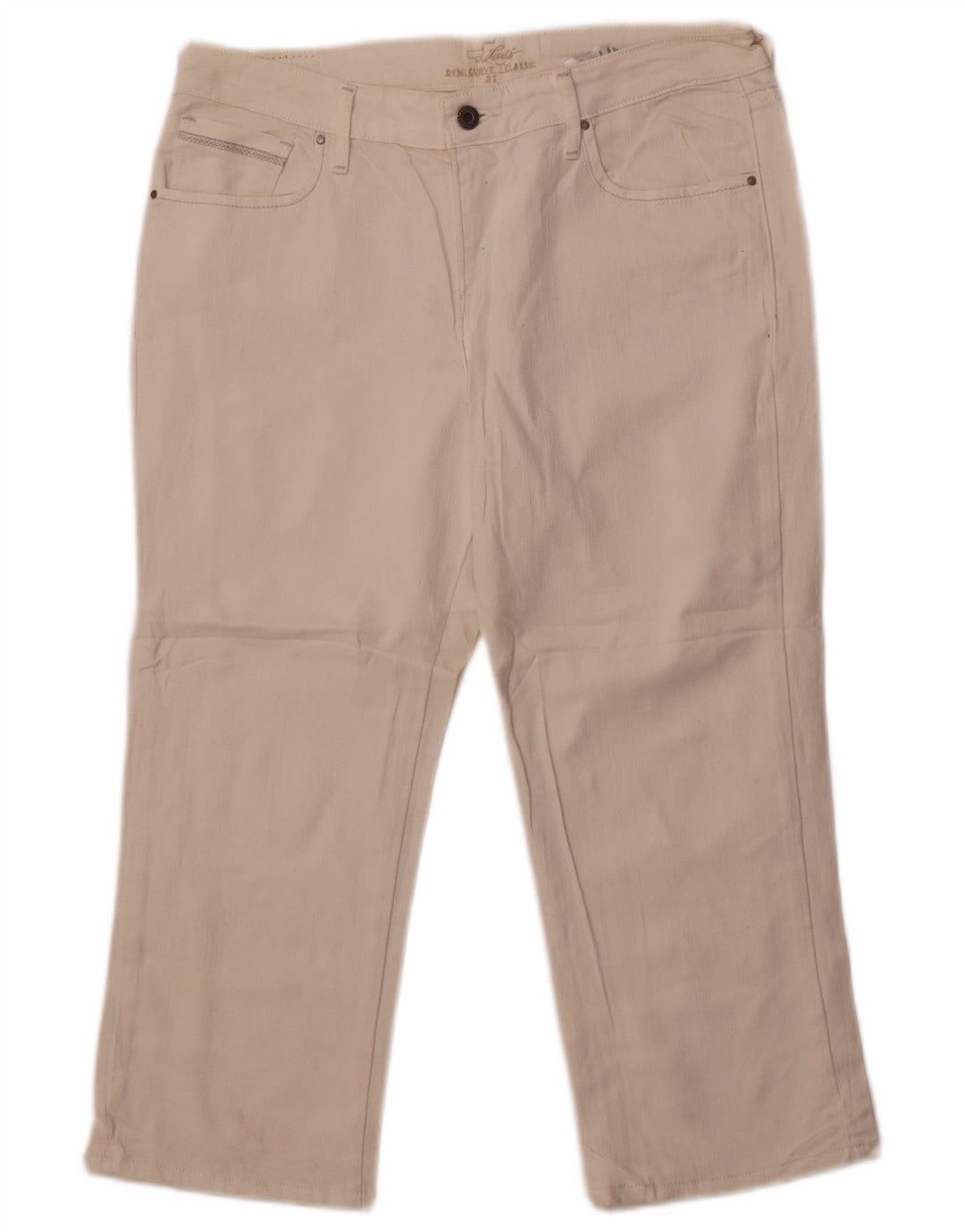 Levi's Dame Capri Jeans US 12 Large W32 L22 Hvid Bomuld