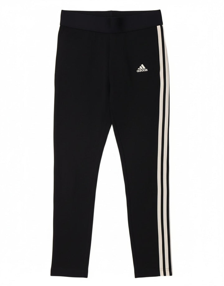 ADIDAS Womens Leggings UK 8/10 Small  Navy Blue Cotton