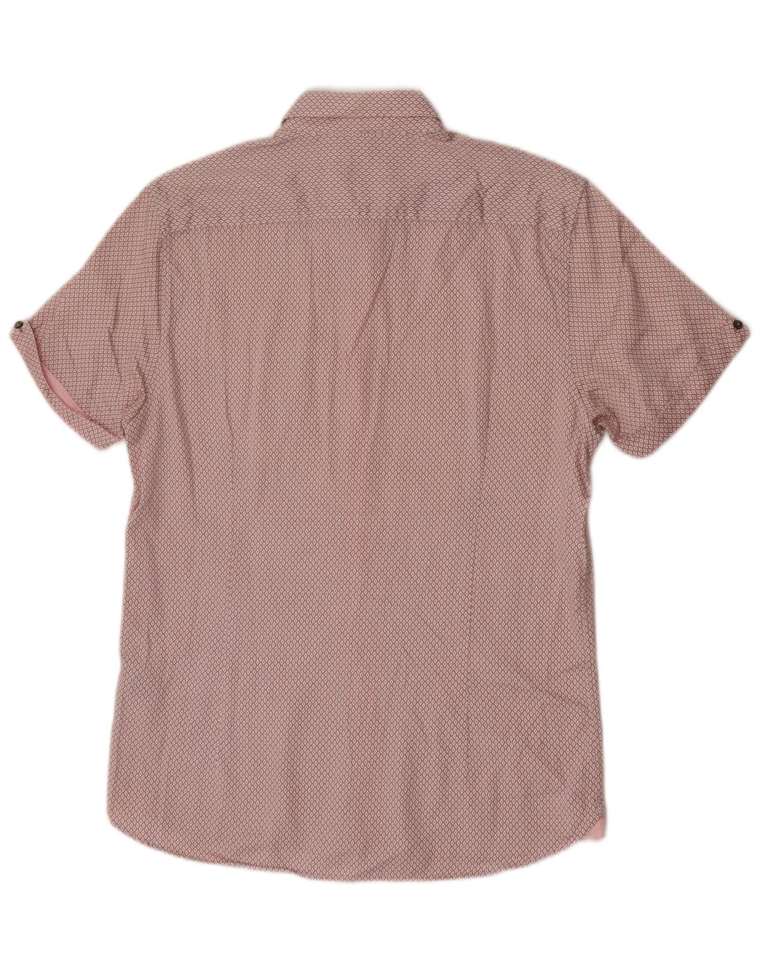 Ted Baker Kortærmet Herreskjorte Størrelse 3 Medium Pink Argyle/Diamond Bomuld