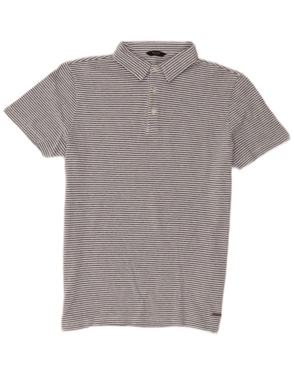 Massimo Dutti Herre poloshirt Medium Blue Pinstripe Bomuld