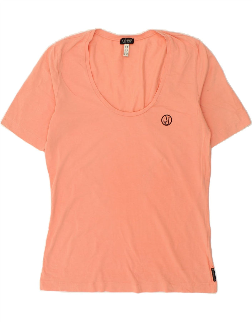 ARMANI Womens T-Shirt Top EU 46 XL Orange Vintage Armani and Second-Hand Armani from Messina Hembry 