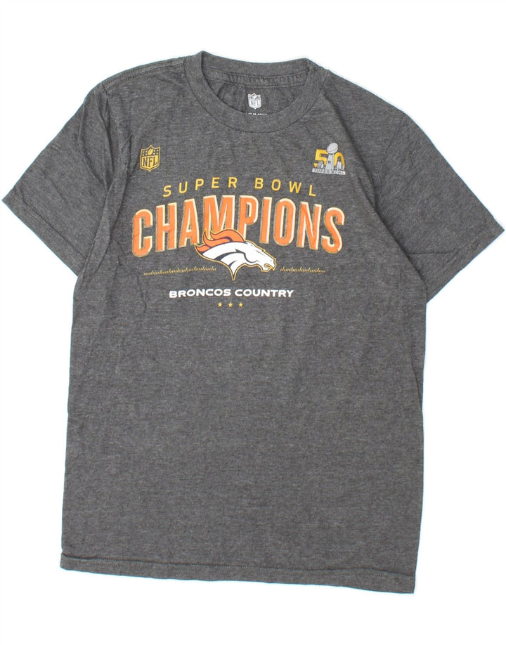 NFL Boys Broncos Graphic T-Shirt Top 10-11 Years Medium  Grey Cotton Vintage NFL and Second-Hand NFL from Messina Hembry 