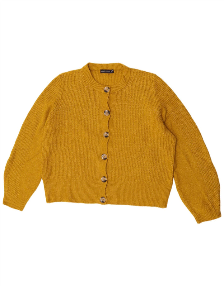 Marks & Spencer Dame Oversized Cardigan Sweater UK 16 Large Yellow