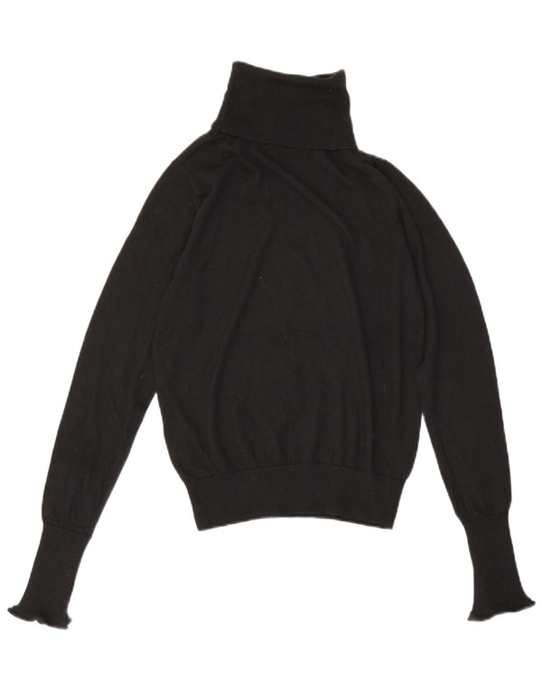 Zara Dame Roll Neck Jumper Sweater UK 6 XS Sort Polyester