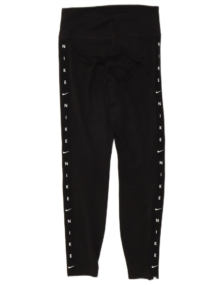 NIKE Dri Fit grafiske leggings til kvinder UK 6 XS Sort