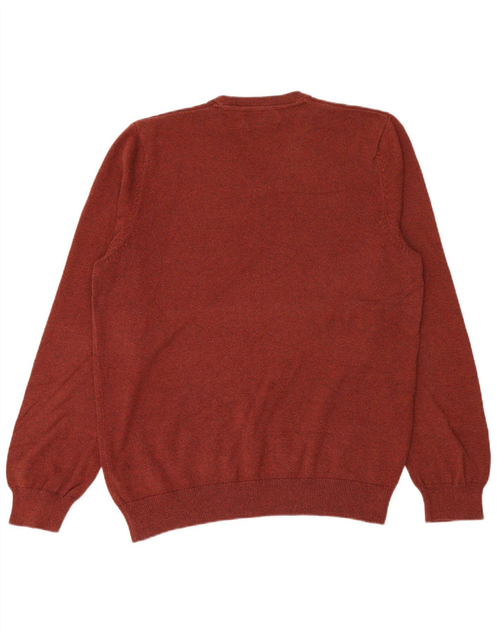 Marks & Spencer Herre V-hals trøje Sweater Large Rød Flecked Bomuld
