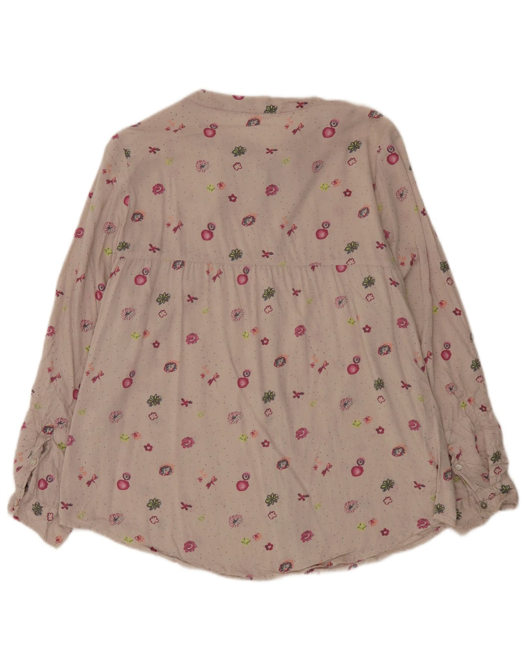 White Stuff Dame Shirt Bluse UK 12 Medium Beige Floral Viscose