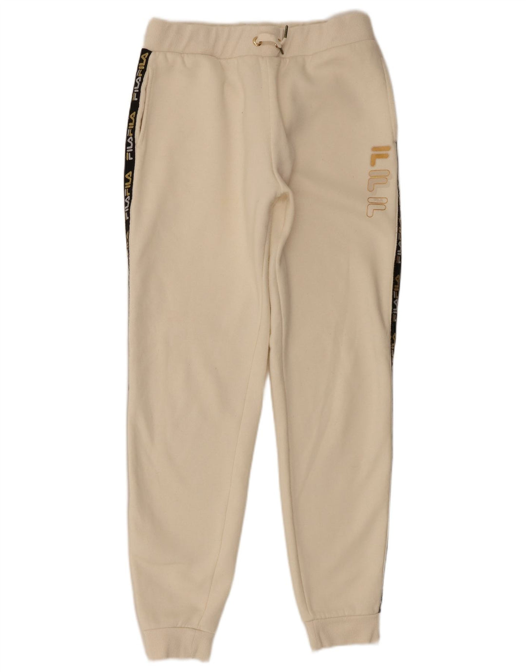 Fila Dame grafisk træningsdragt Bukser Joggers UK 14 Medium Beige Polyester