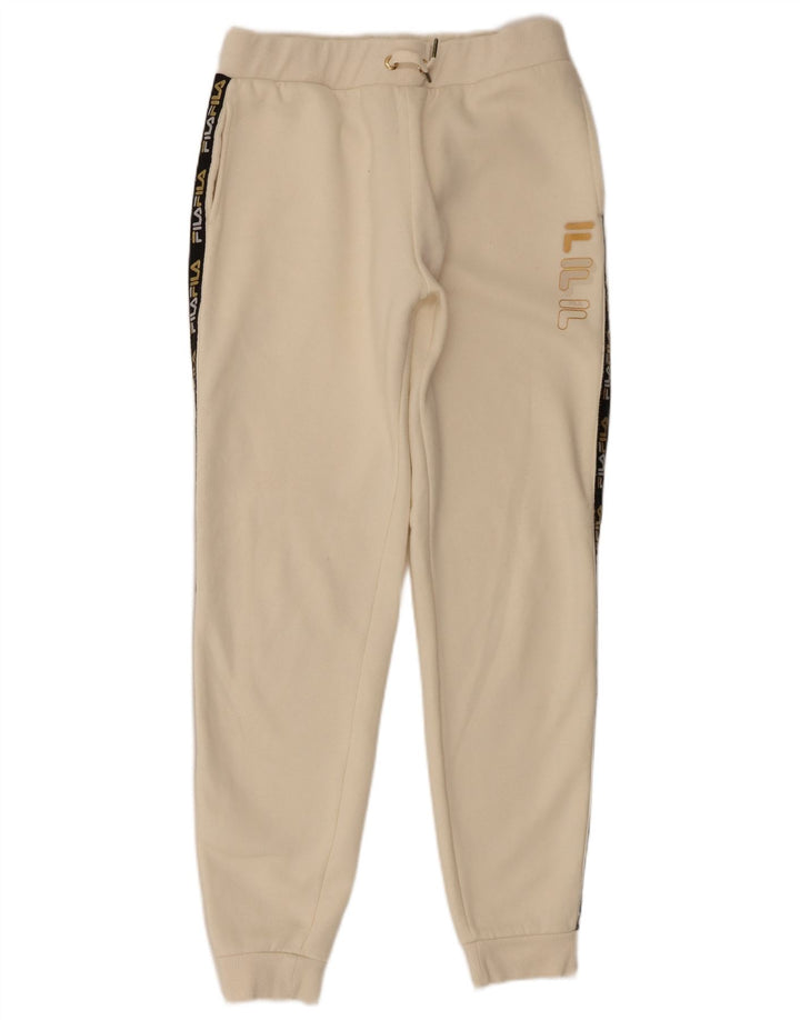 Fila Dame grafisk træningsdragt Bukser Joggers UK 14 Medium Beige Polyester