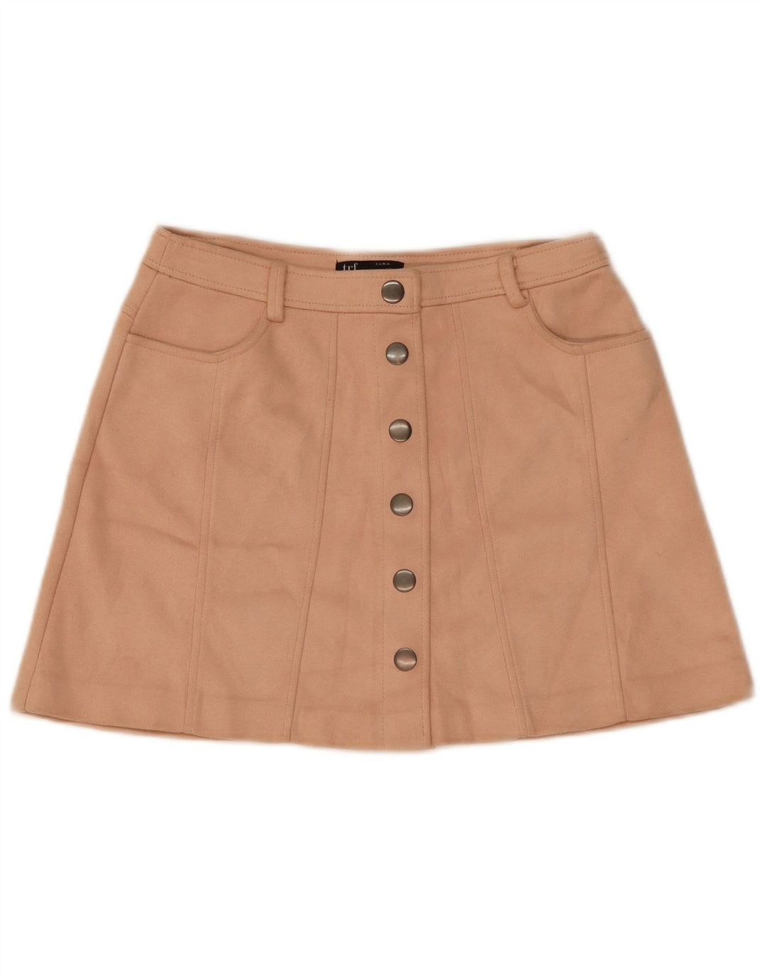 Zara Dame Mininederdel Medium W28 L15 Beige Polyester