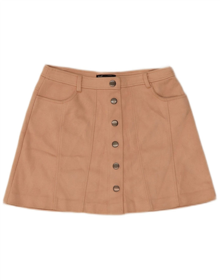 Zara Dame Mininederdel Medium W28 L15 Beige Polyester