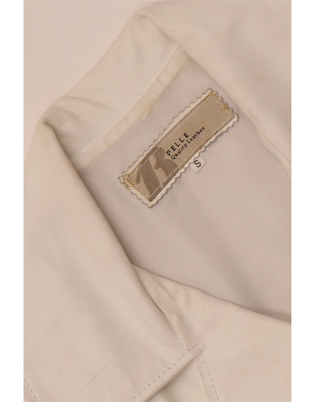 Vintage dame 3-knaps læder blazerjakke UK 10 Small White