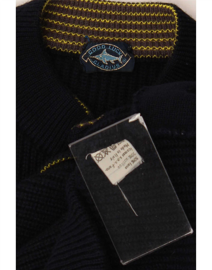 Good Luck Herre cardigan sweater Medium Marineblå Uld