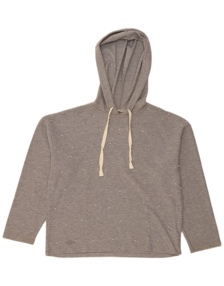 Zara Dame Trafaluc Oversized Hoodie Jumper UK 14 Medium Grey Polyester